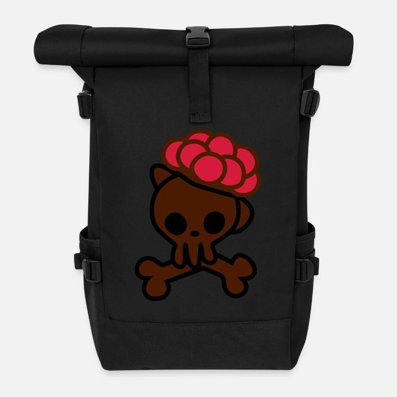 Totenkopf mit Bollenhut - Rolltop Rucksack - Schwarz