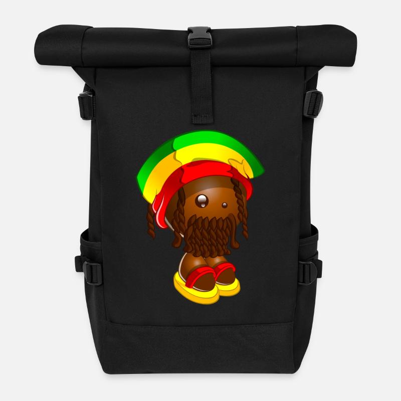 Rasta Pépé.png - Sac à dos roll top - noir