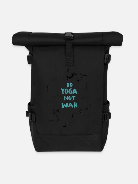 Yoga Hunde - Rolltop Rucksack - Schwarz
