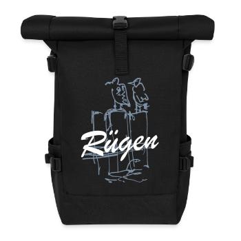 Rügen Insel Rügen I love Rügen Rügenliebe Ostsee - Rolltop Rucksack - Schwarz - Vorne