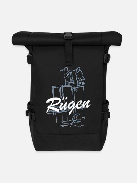 Rügen Insel Rügen I love Rügen Rügenliebe Ostsee - Rolltop Rucksack - Schwarz