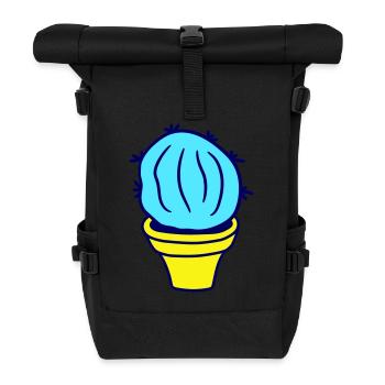 Small Cactus Spines Desert Cacti Flower Pot - Roll Top Backpack - black - Front