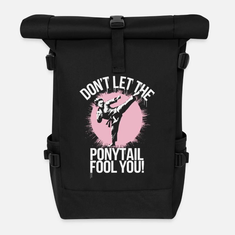 Queue de cheval avec puissance - Sac à dos roll top - noir
