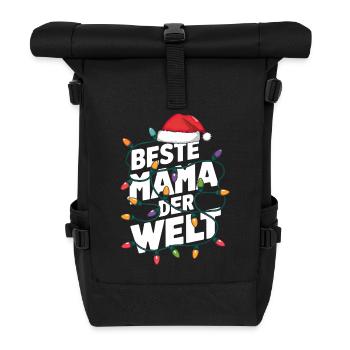 Beste Mama der Welt. Für Mama zu Weihnachten - Rolltop Rucksack - Schwarz - Vorne