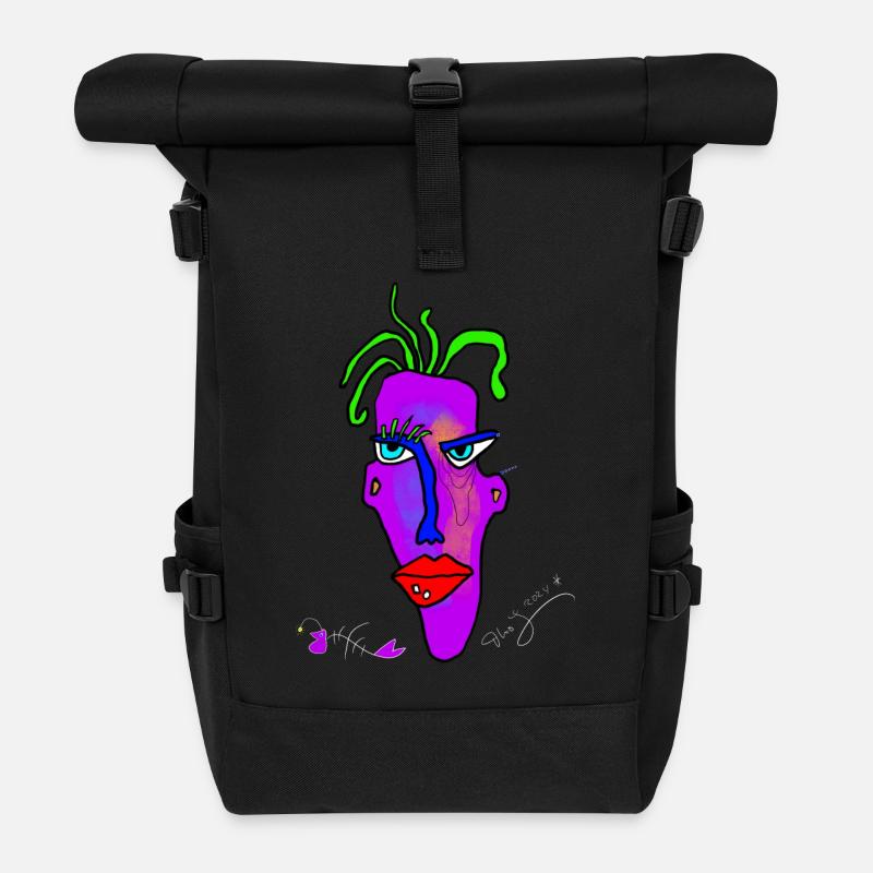 Maske neon - Rolltop Rucksack - Schwarz