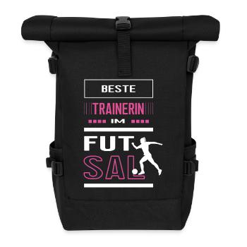 Beste Futsal Trainerin Futsaltrainerin Spiel - Rolltop Rucksack - Schwarz - Vorne