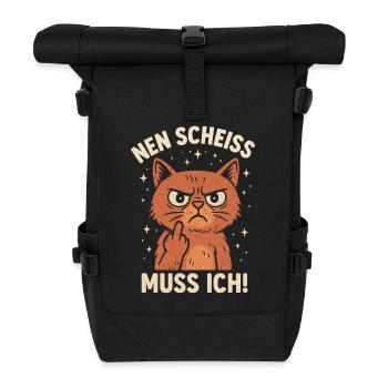 Chat doigt d’honneur Un collègue de merde - Sac à dos roll top - noir - Devant