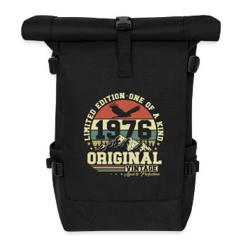 1976 Jahrgang Vintage Retro Geburtstag Geschenk - Rolltop Rucksack - Schwarz - Vorne