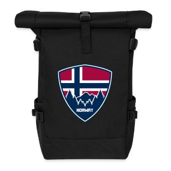 Norway - Norge - Norwegen - Wappen - Rolltop Rucksack - Schwarz - Vorne