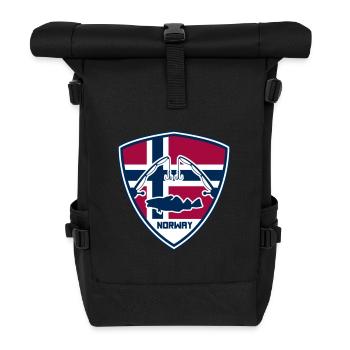 NORVÈGE - Pêche - Drapeau - Sac à dos roll top - noir - Devant