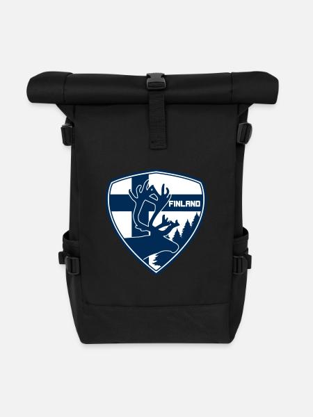 FINLAND - Reindeer - Rolltop Rucksack - Schwarz