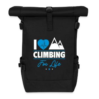 J’adore l’escalade – Fait pour la vie - Sac à dos roll top - noir - Devant