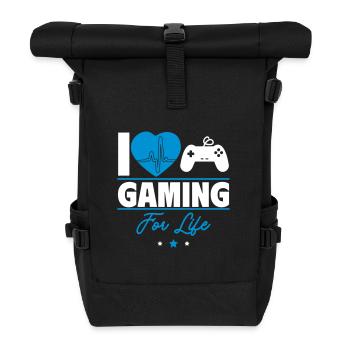 Ich liebe Gaming für immer – Für alle Zocker! - Rolltop Rucksack - Schwarz - Vorne