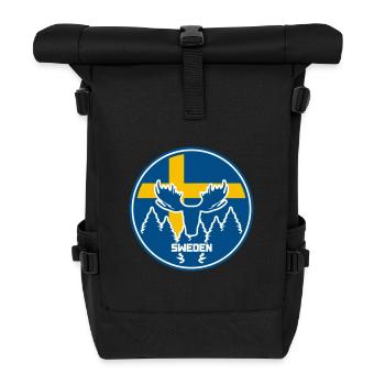 Sweden - Schweden - Sverige - Wappen - Rolltop Rucksack - Schwarz - Vorne