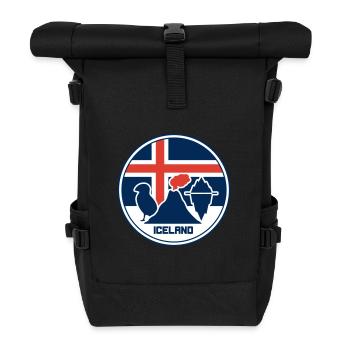 Iceland - Island - Ísland - Rolltop Rucksack - Schwarz - Vorne