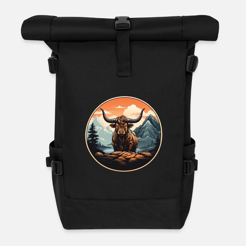Liebe meine Highlands - Rolltop Rucksack - Schwarz