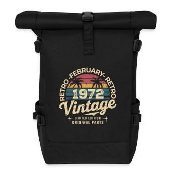 Februar 1972 | Großartig seit Februar 1972 - Rolltop Rucksack - Schwarz - Vorne