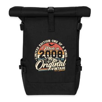 2008 Vintage Vintage Retro Birthday Gift - Roll Top Backpack - black - Front