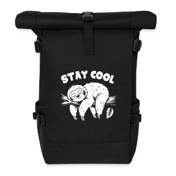 Lustiges Faultier bleib cool das ist wichtig - Rolltop Rucksack - Schwarz - Vorne