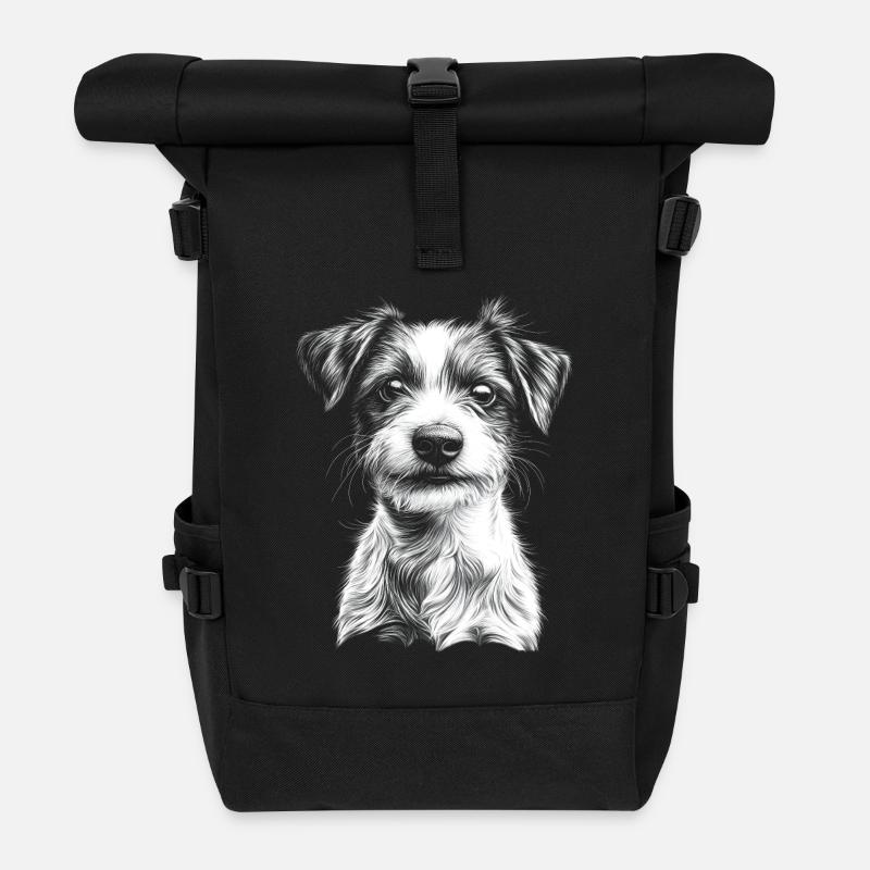 Jack Russell Terrier Portrait Hunde Hund - Rolltop Rucksack - Schwarz