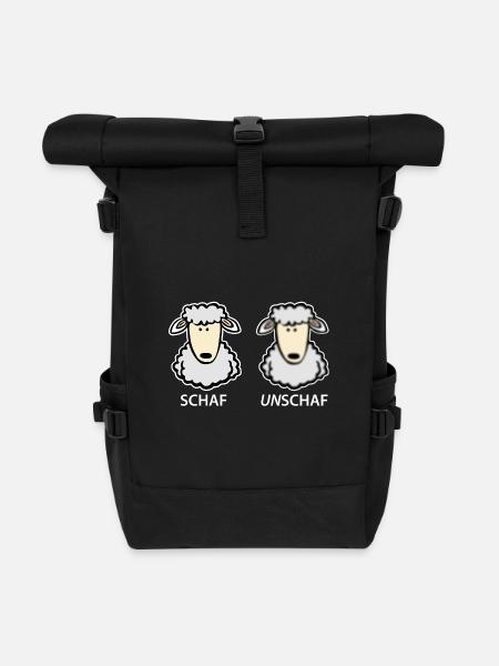 Schaf Unschaf - Rolltop Rucksack - Schwarz