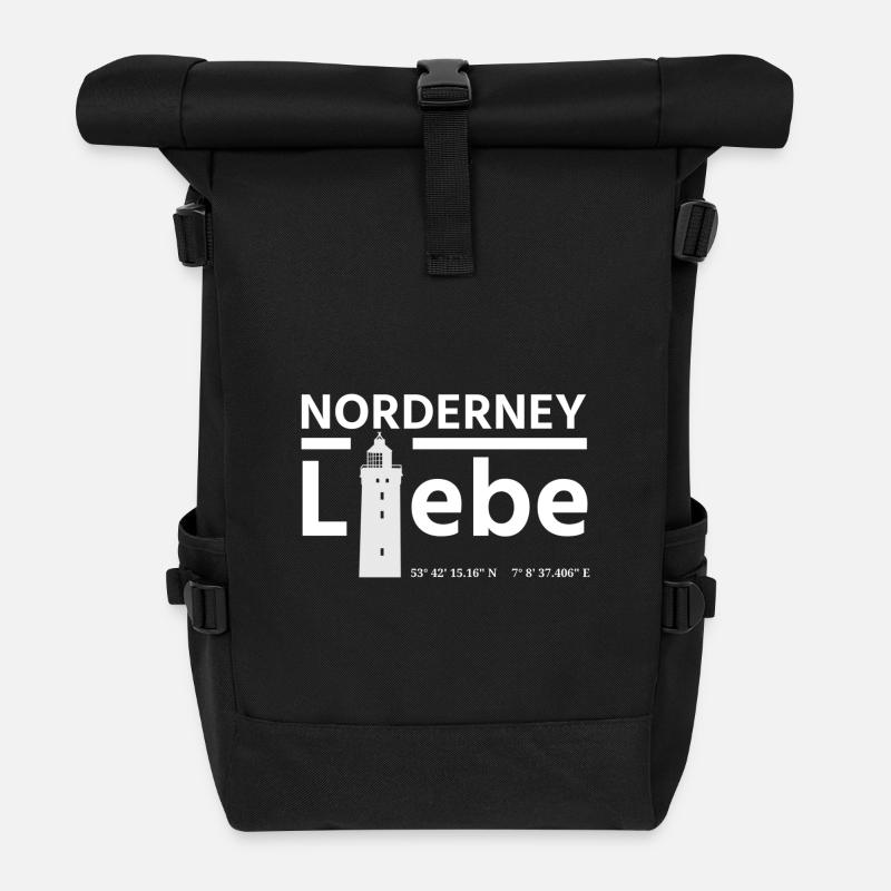 Norderney Liebe - Rolltop Rucksack - Schwarz