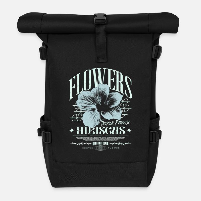 Fleur d’hibiscus Fleur d’hibiscus - Sac à dos roll top - noir