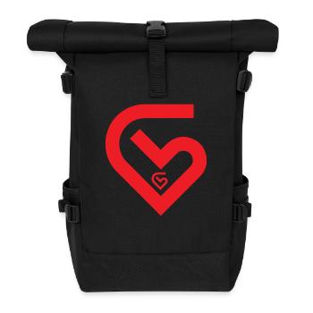 Herz Schatz Lieblingsmensch Ich liebe Dich - Rolltop Rucksack - Schwarz - Vorne