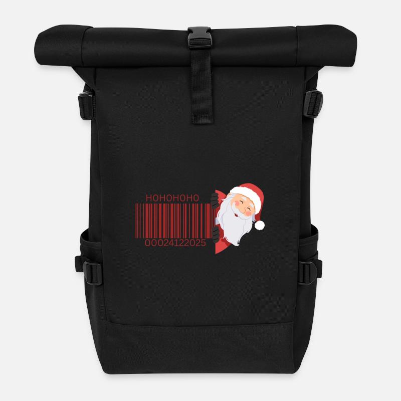 Barcodesanta Weihnachten - Rolltop Rucksack - Schwarz