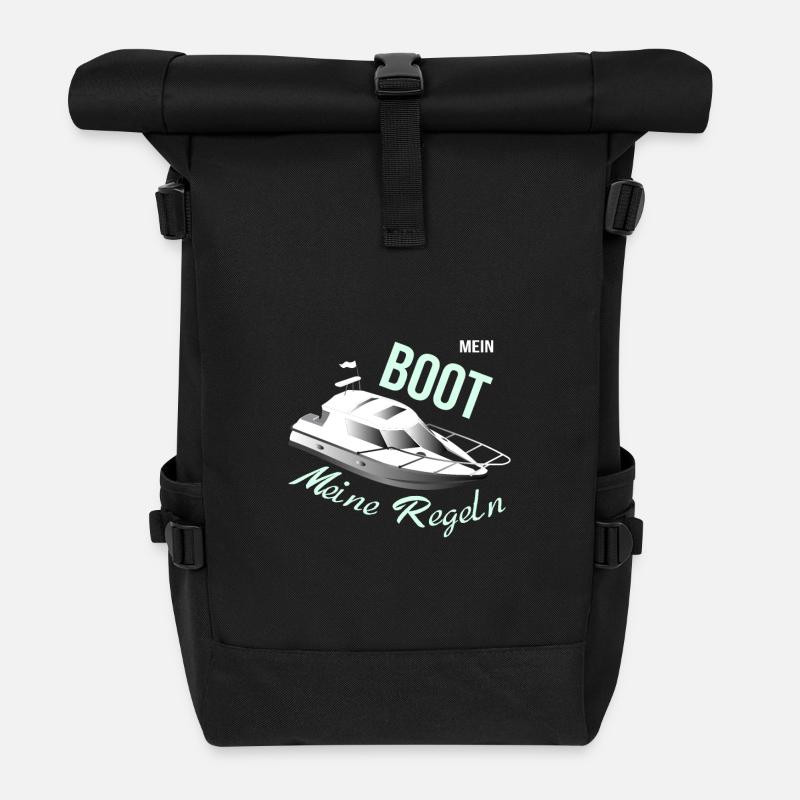 Lustiges Mein Boot Meine Regeln Schiff-Besitzer - Rolltop Rucksack - Schwarz