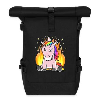 Unicorn Unicorns Horror Devil Demon Halloween - Roll Top Backpack - black - Front