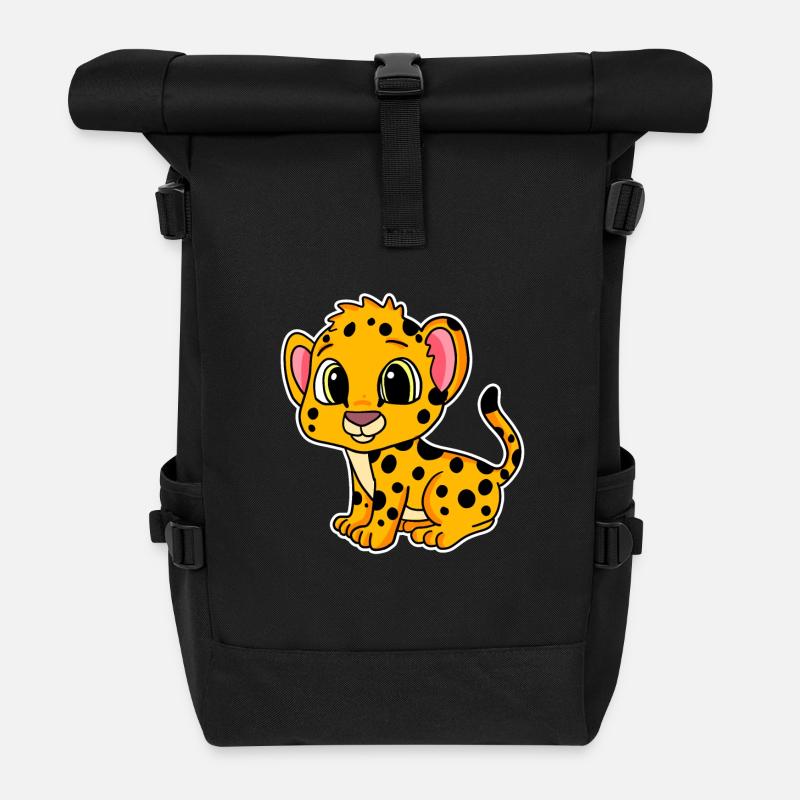 Baby Gepard - Rolltop Rucksack - Schwarz