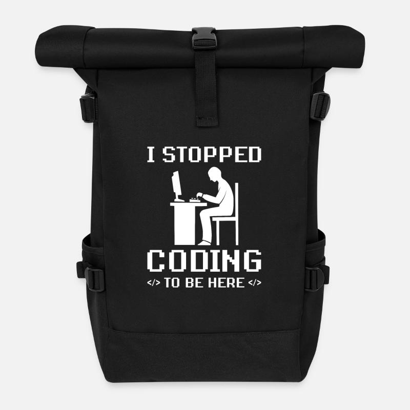 Programmierer Geschenk - Rolltop Rucksack - Schwarz