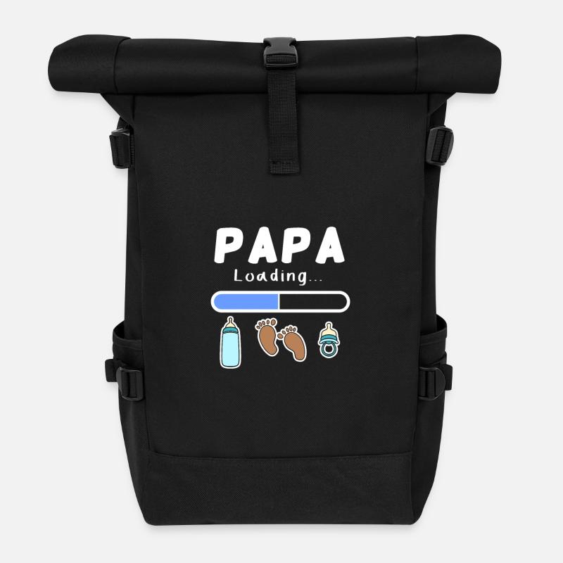 futur père - papa est chargé - Sac à dos roll top - noir