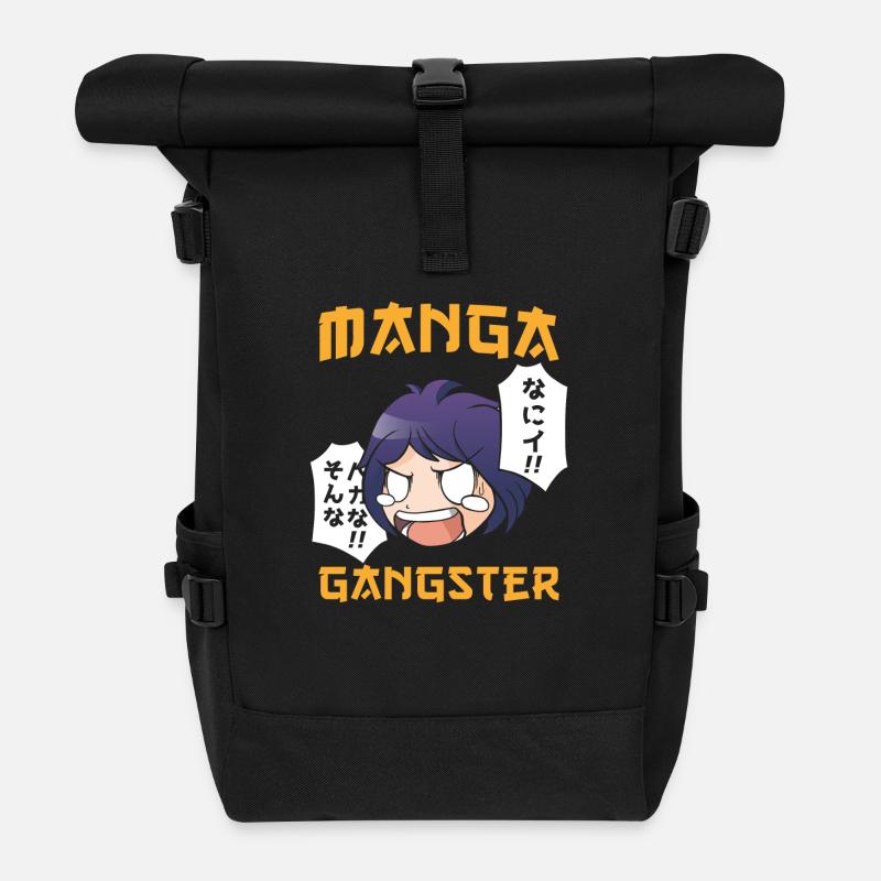 Manga Gangster - Roll Top Backpack - black