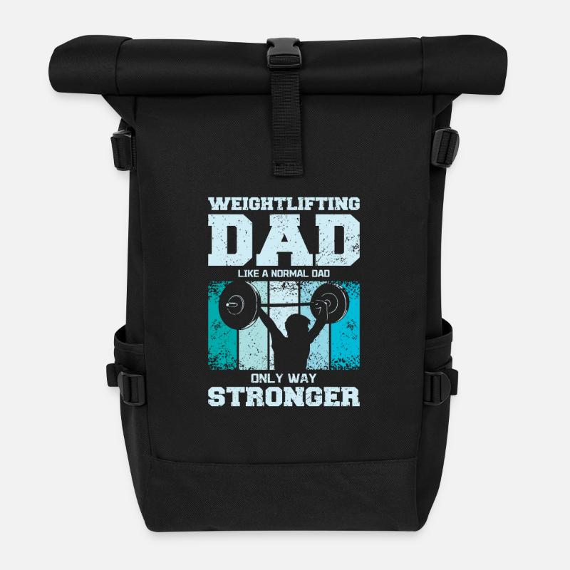 Weightlifting Father Gym Dad - Rolltop Rucksack - Schwarz