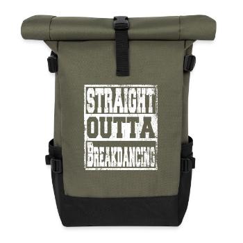 Bowling Spruch lustig - Rolltop Rucksack - Olive/Schwarz - Vorne