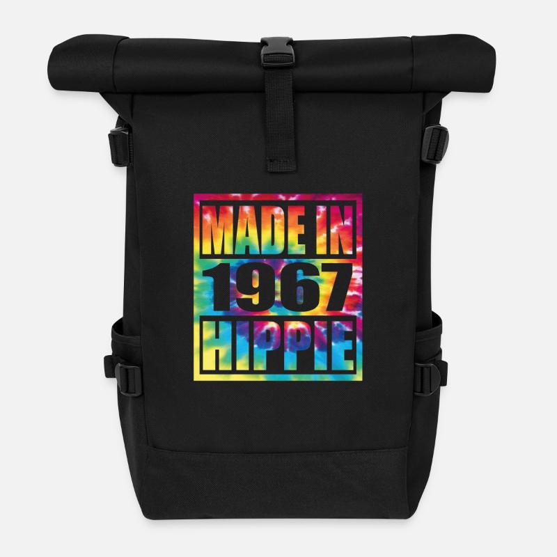 Hippie Birthday 1967 - Rolltop Rucksack - Schwarz