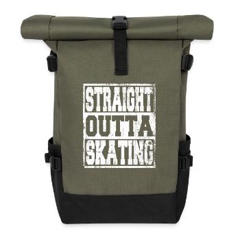 Skating saying funny - Roll Top Backpack - olive/black - Front