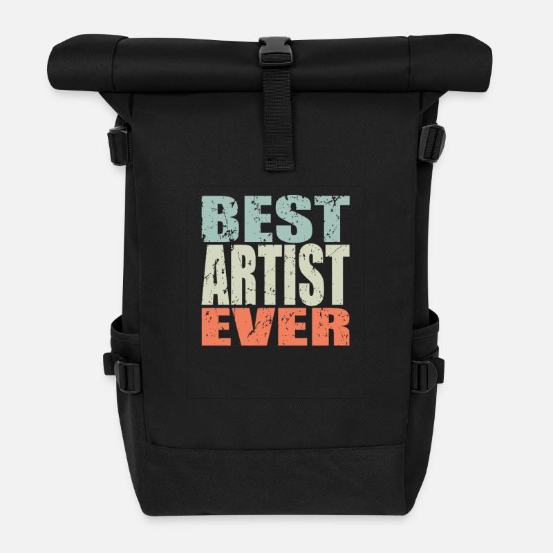 Best Artist ever Artist Gift - Roll Top Backpack - black
