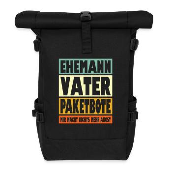 Paketbote Vater Ehemann Held - Rolltop Rucksack - Schwarz - Vorne