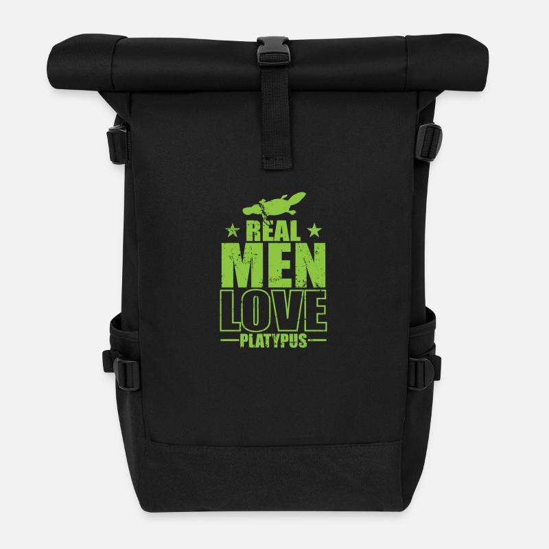Les vrais hommes aiment l’ornithorynque l’ornithorynque Australie - Sac à dos roll top - noir