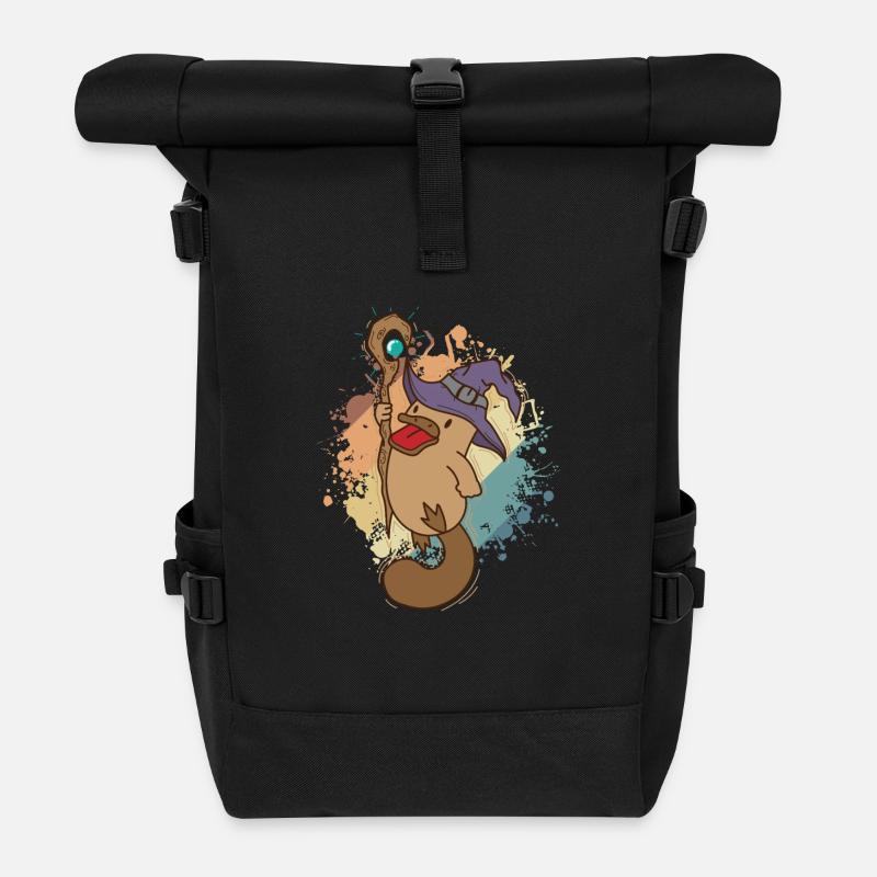Schnabeltier als Zauberer Australien - Rolltop Rucksack - Schwarz