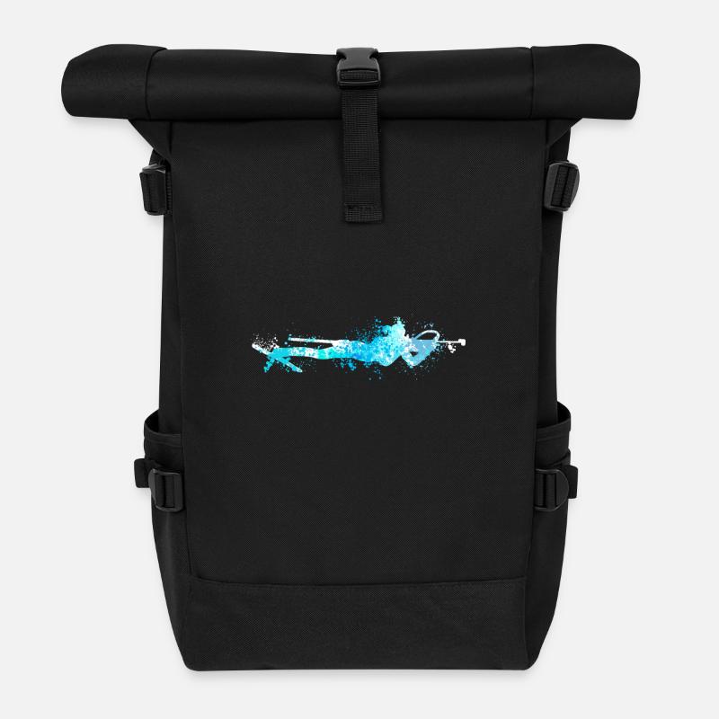 Splash Wintersport Biathlon Lying Biathlete - Rolltop Rucksack - Schwarz
