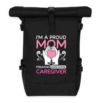 Mutter einer verdammt großartigen Pflegekraft - Rolltop Rucksack - Schwarz - Vorne