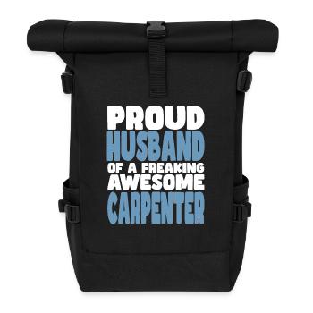 Fière épouse d’un sacré bon charpentier - Sac à dos roll top - noir - Devant