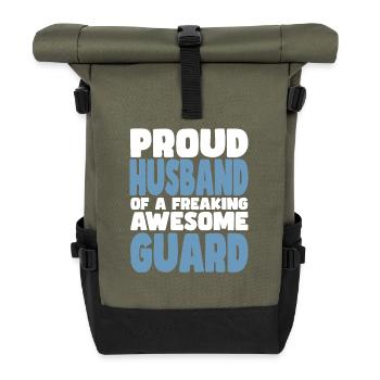 Fière épouse d’un sacré bon agent de sécurité - Sac à dos roll top - olive/noir - Devant