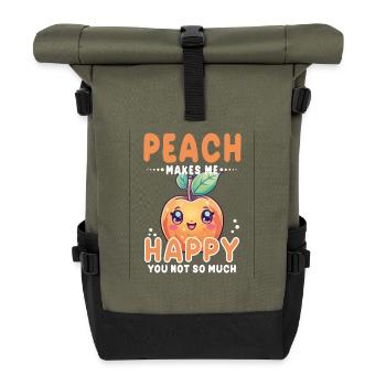 Peach Kawaii - Roll Top Backpack - olive/black - Front
