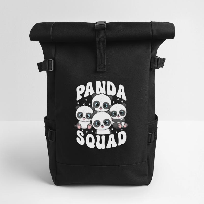 Panda Squad Roll Top Backpack