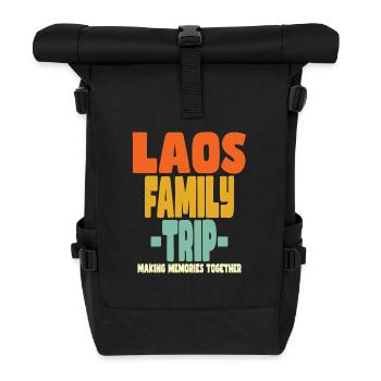 Laos Family Trip Holidays - Roll Top Backpack - black - Front